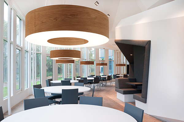 LZF Lamps’ Saturnia in BNP Paribas Investment Partners office in Amsterdam.  Image courtesy LZF Lamps.