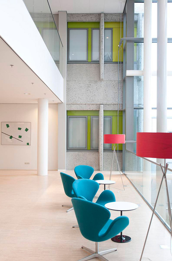LZF Lamps’ Saturnia floor lamp in the Haga Hospital in the Hague, Holland. Image courtesy LZF Lamps.