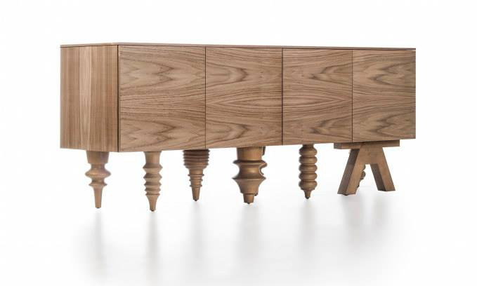 Showtime credenza walnut finish